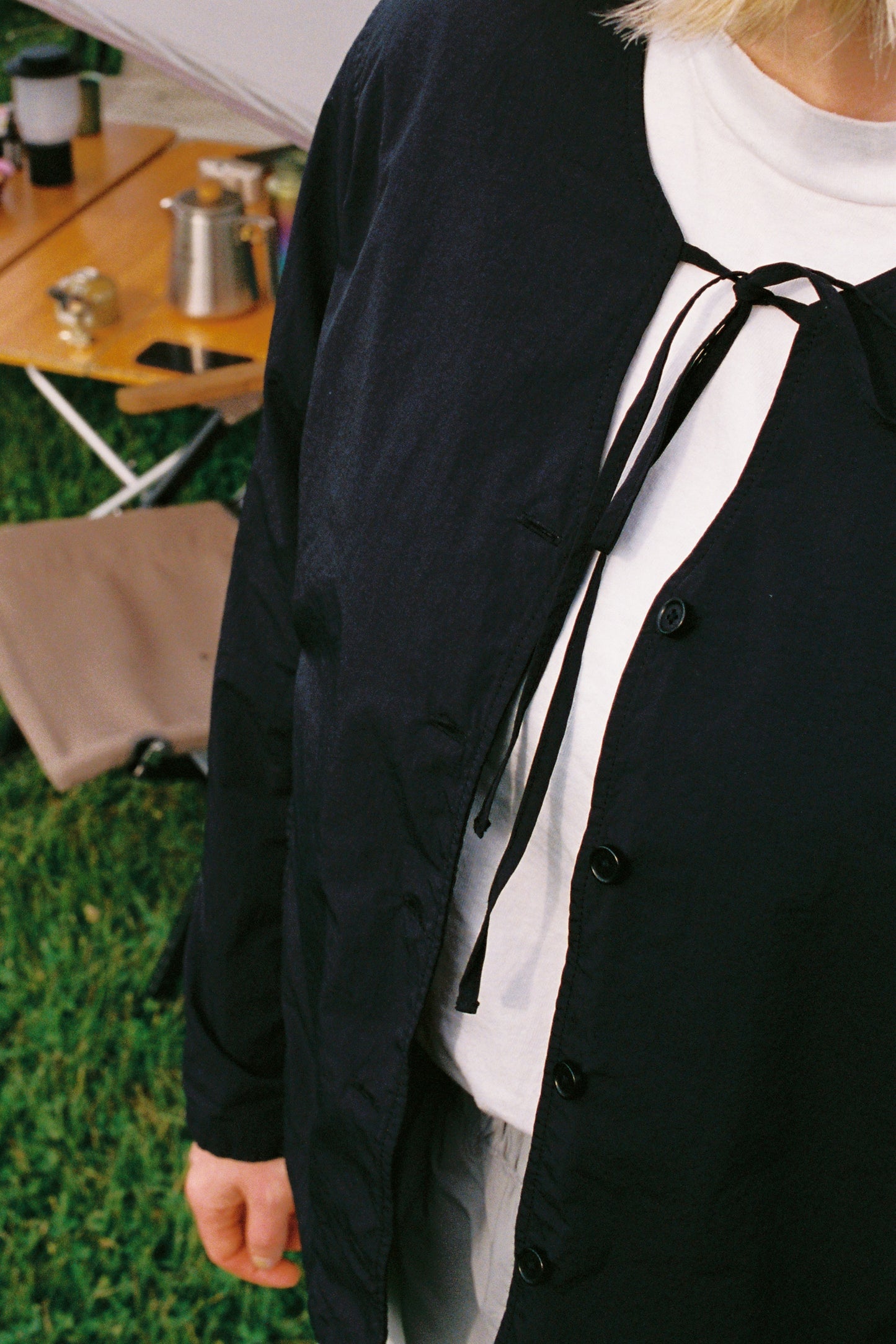 Snow Peak Garment Dyed Blouse - Black