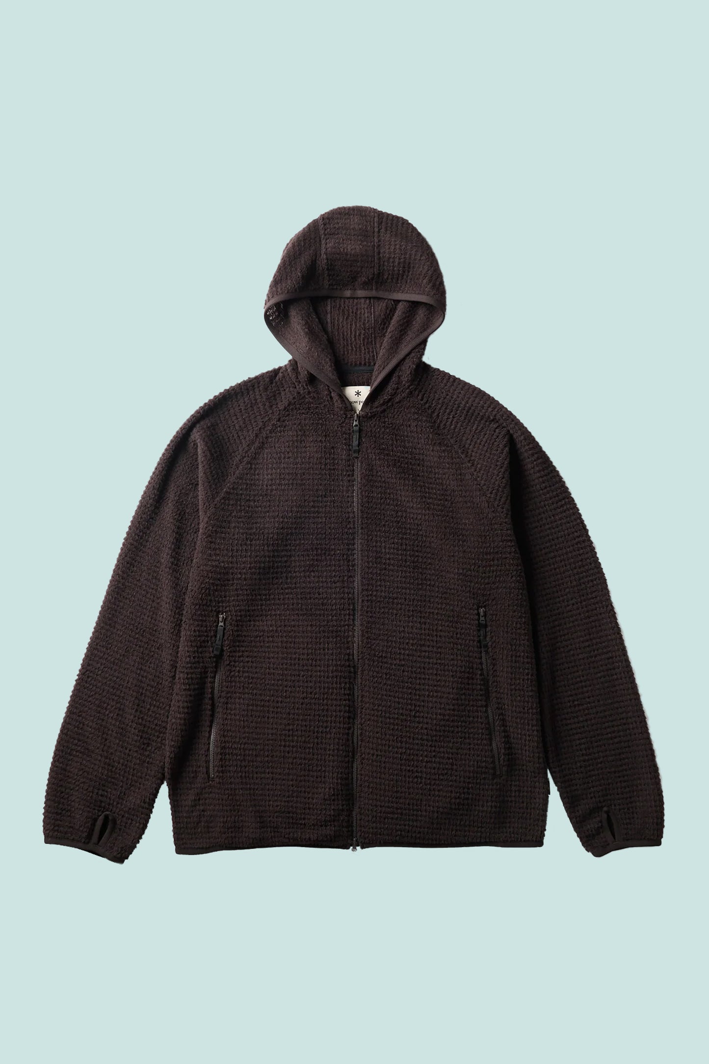 Snow Peak Polartec Alpha Direct Thermo Control Zip Up Parka in Dark Brown, featuring a breathable and warm design.