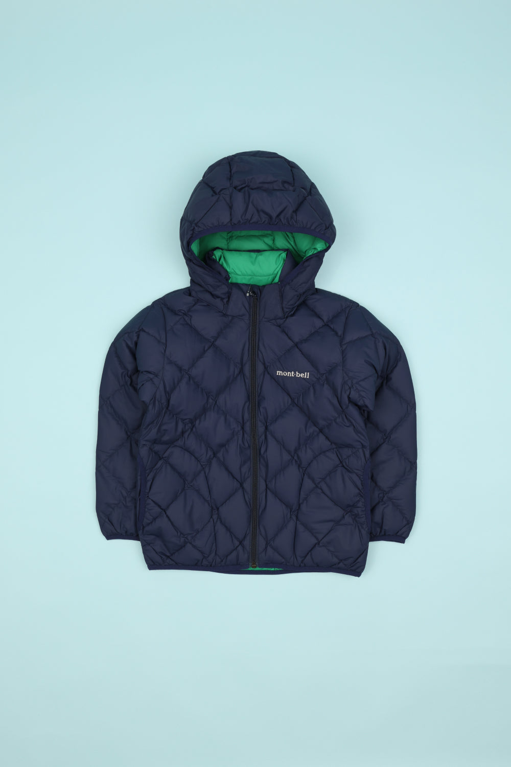 Montbell Kids Reversible Down Parka - Dark Navy/Viridian