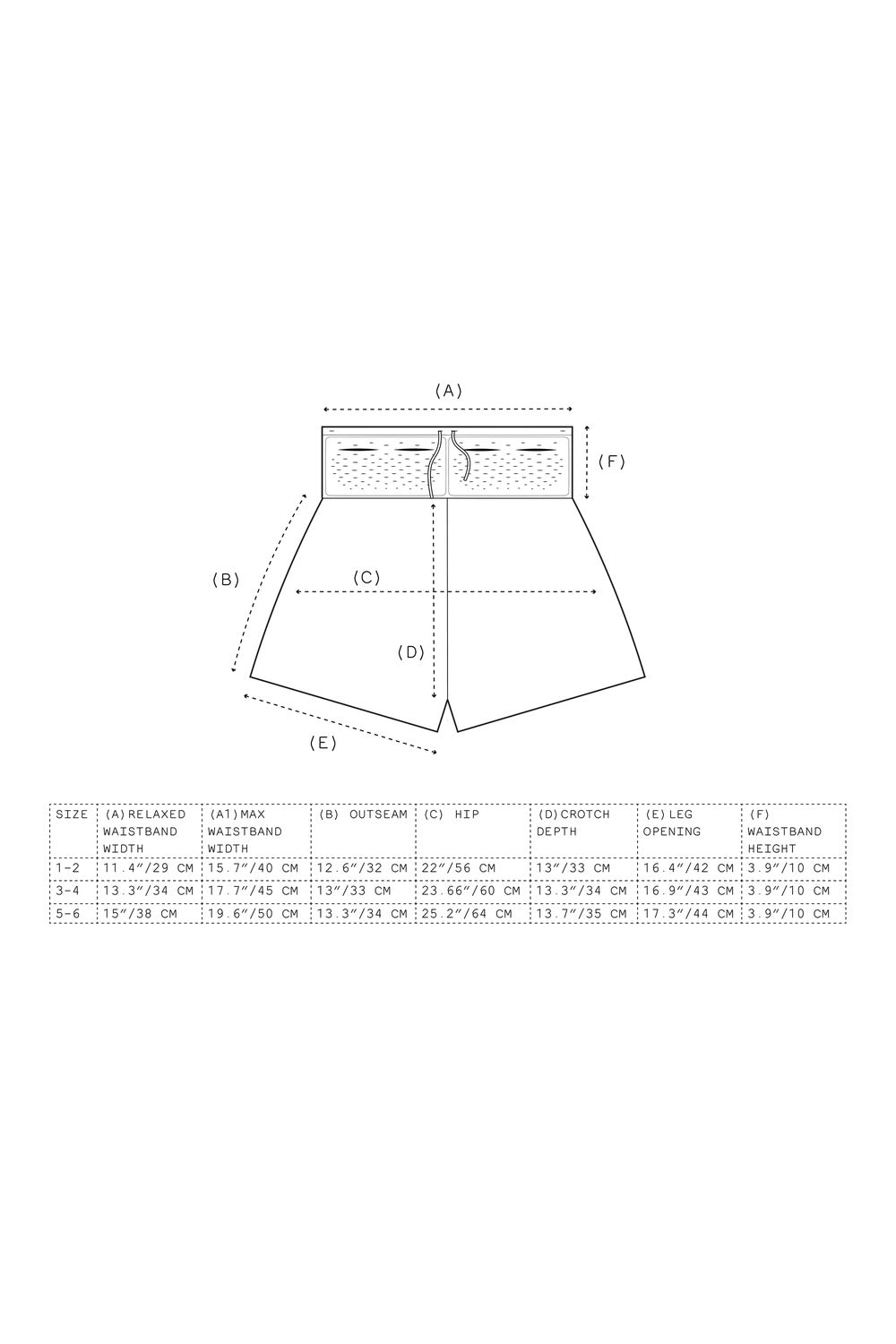 Warp Short Short size guide