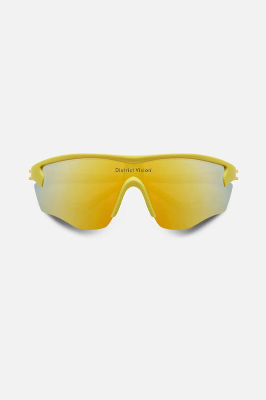 District Vision Junya Racer Sunglasses - Canary/D+ Gold Mirror | Coffee Outdoors