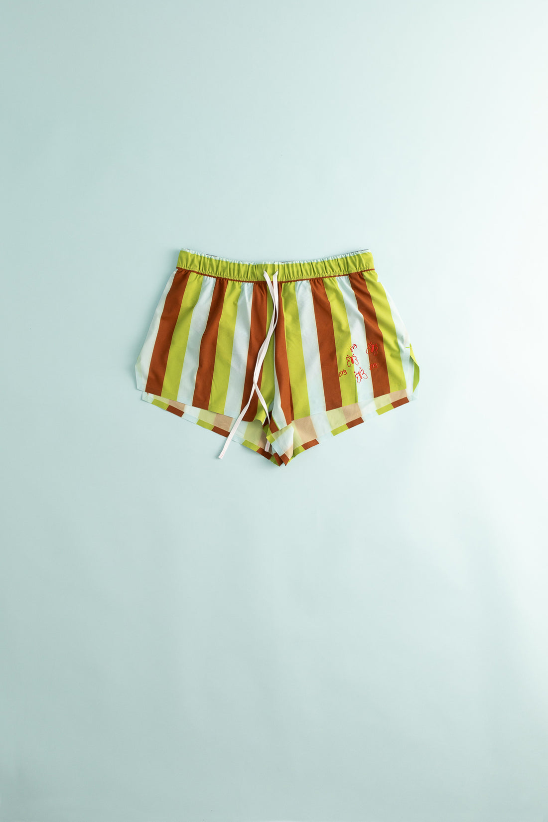 Alex Zono Booty Shorts in Green Stripe, view 1.