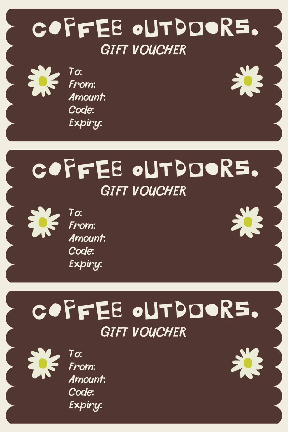 Gift Card Voucher | Coffee Outdoors