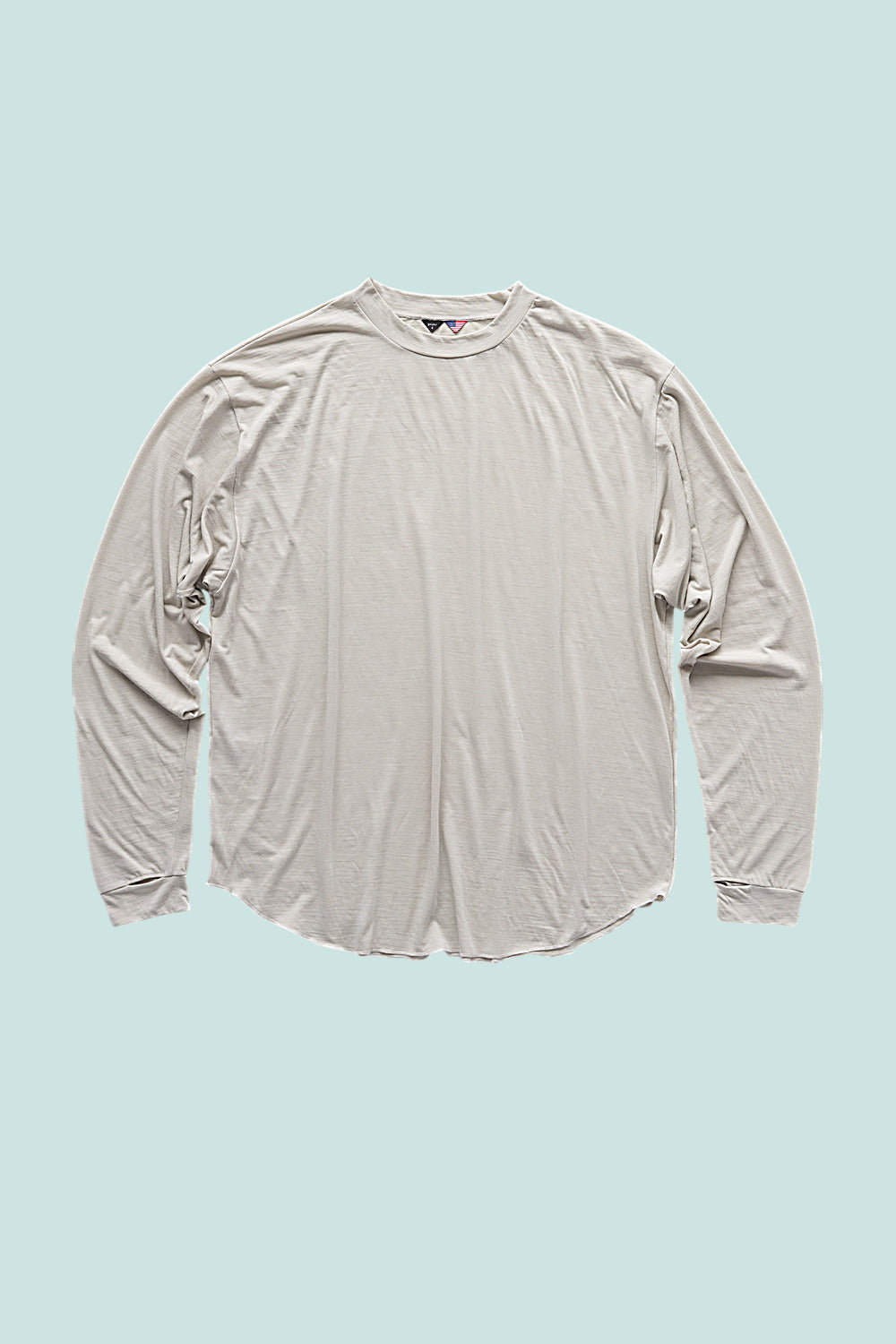 Creeper Crew Merino v2.0 in Feather Gray, flat lay front