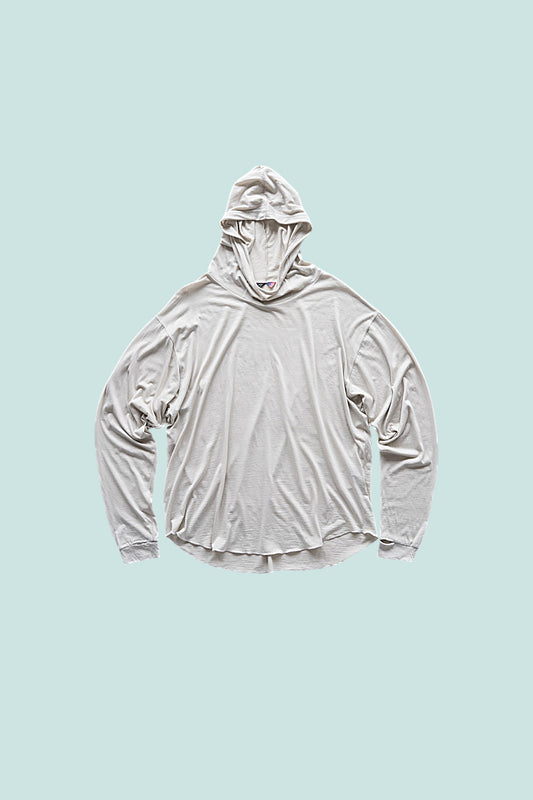Creeper Hood Merino in Feather Gray, flat lay front