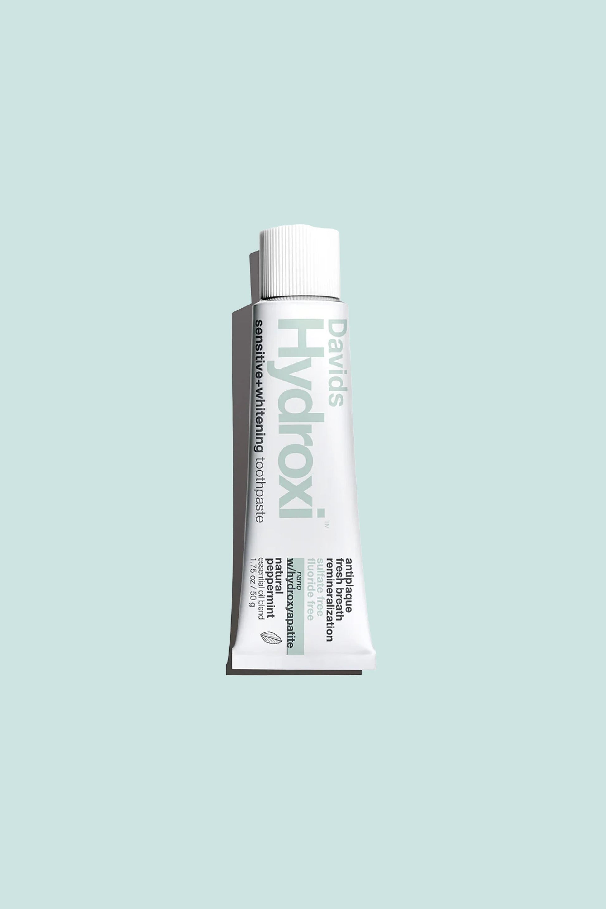 Davids Hydroxi™ Sensitive & Whitening Nano Hydroxyapatite Travel Toothpaste 50 grams - Peppermint | Coffee Outdoors