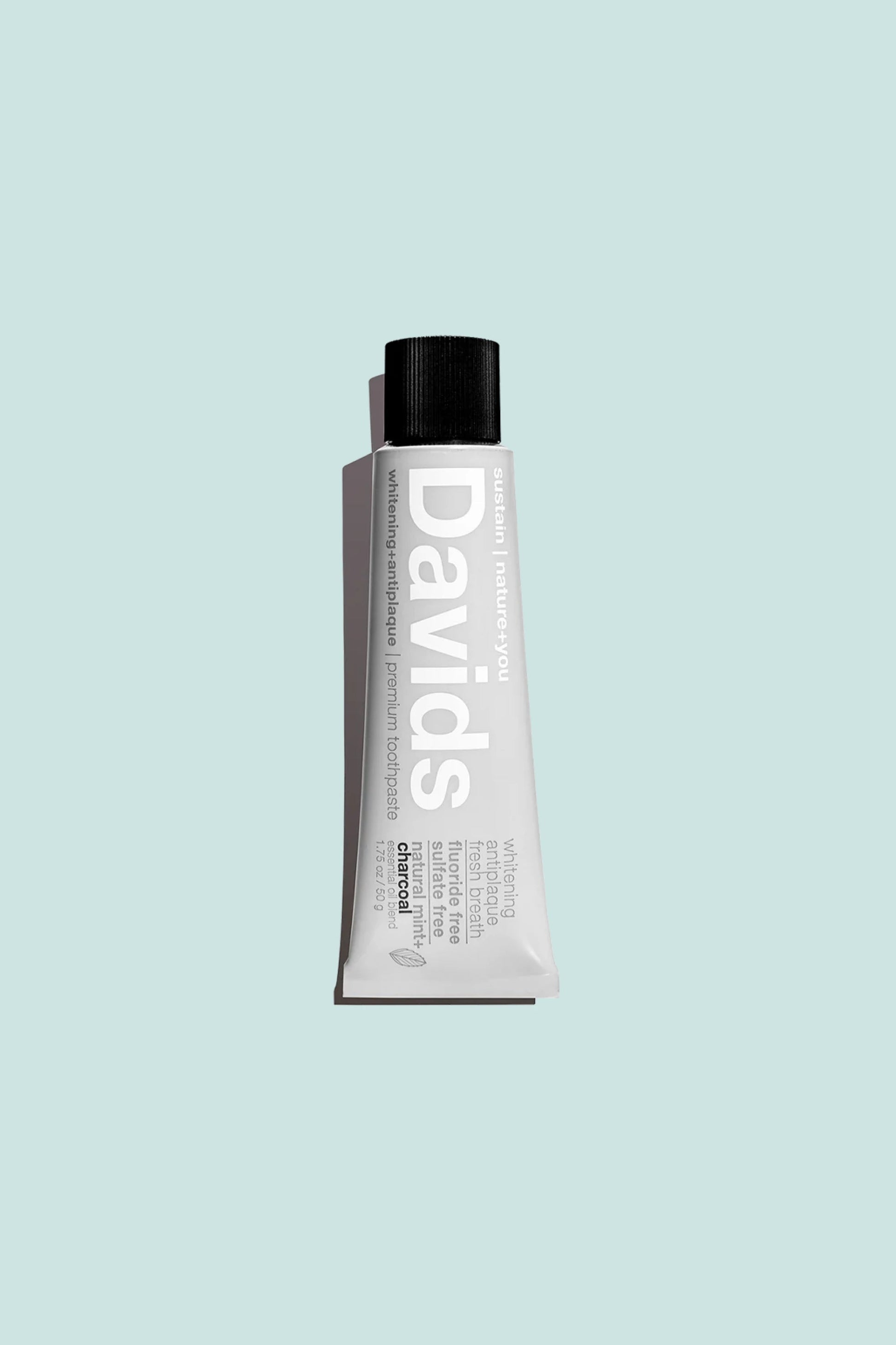 Davids Hydroxi™ Whitening + Antiplaque Travel Toothpaste 50 grams - Charcoal & Peppermint | Coffee Outdoors