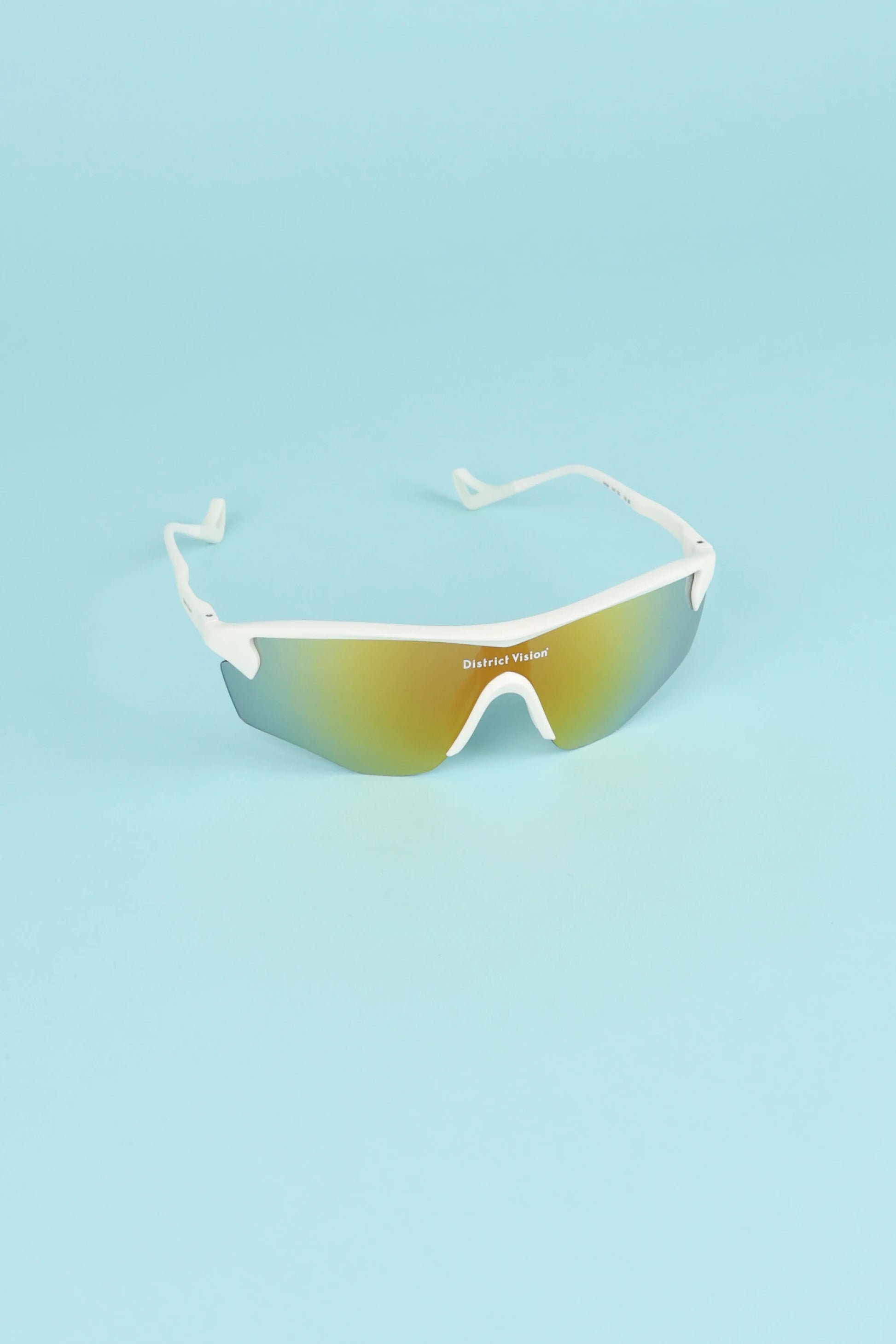 District Vision Junya Racer Sunglasses - White/D+ Amber Mirror | Coffee Outdoors