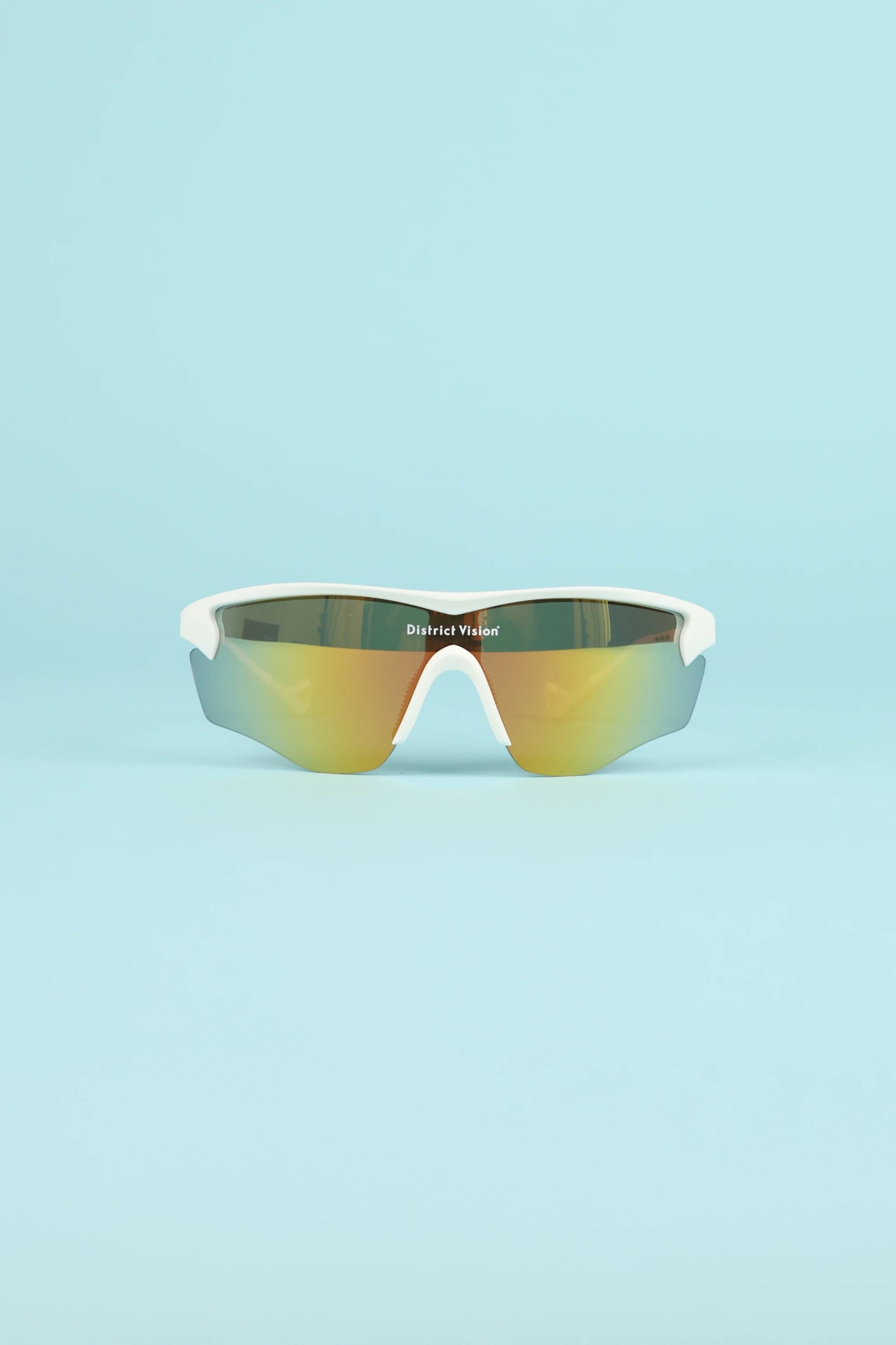 District Vision Junya Racer Sunglasses - White/D+ Amber Mirror | Coffee Outdoors
