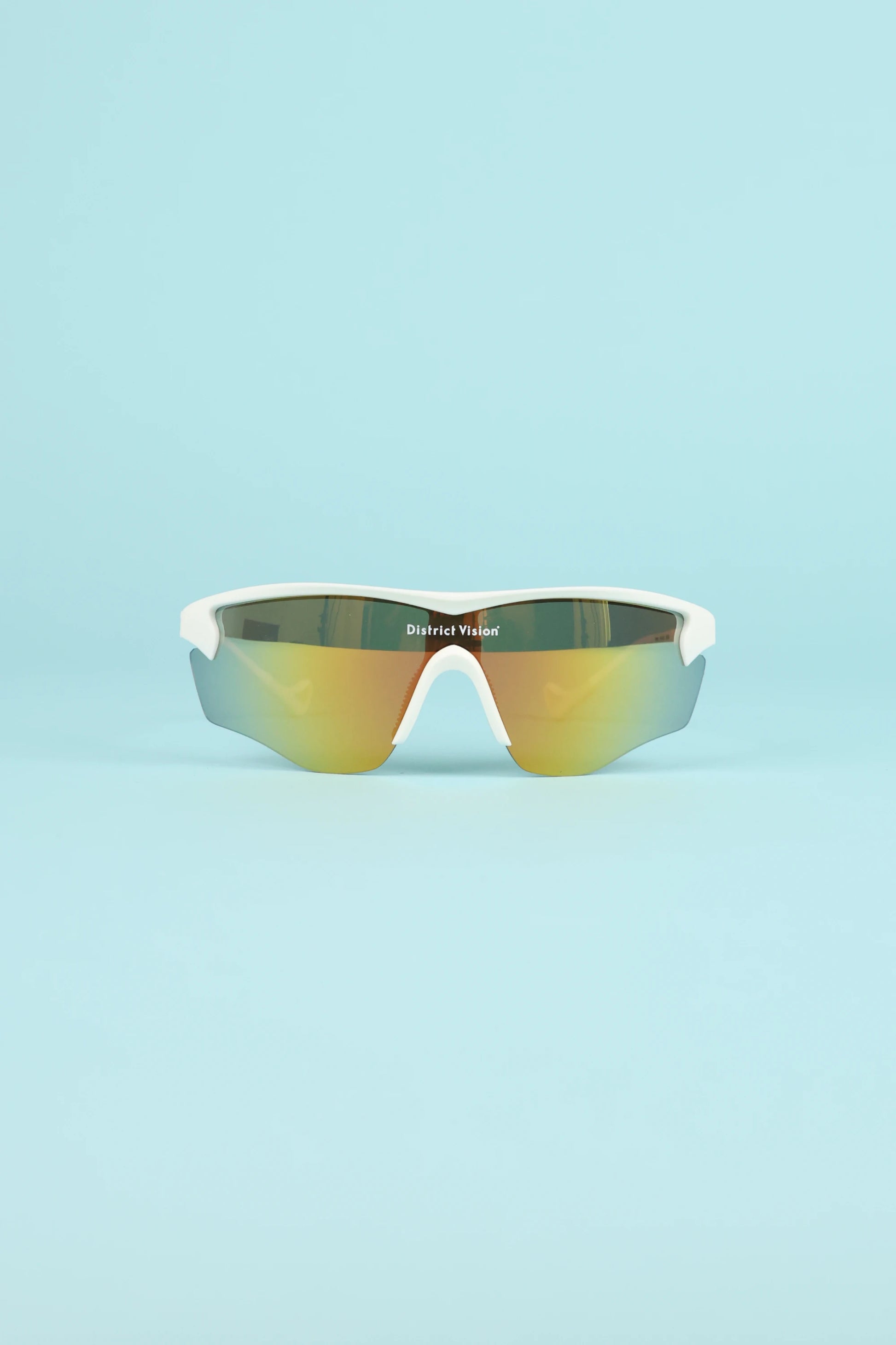 District Vision Junya Racer Sunglasses - White/D+ Amber Mirror | Coffee Outdoors