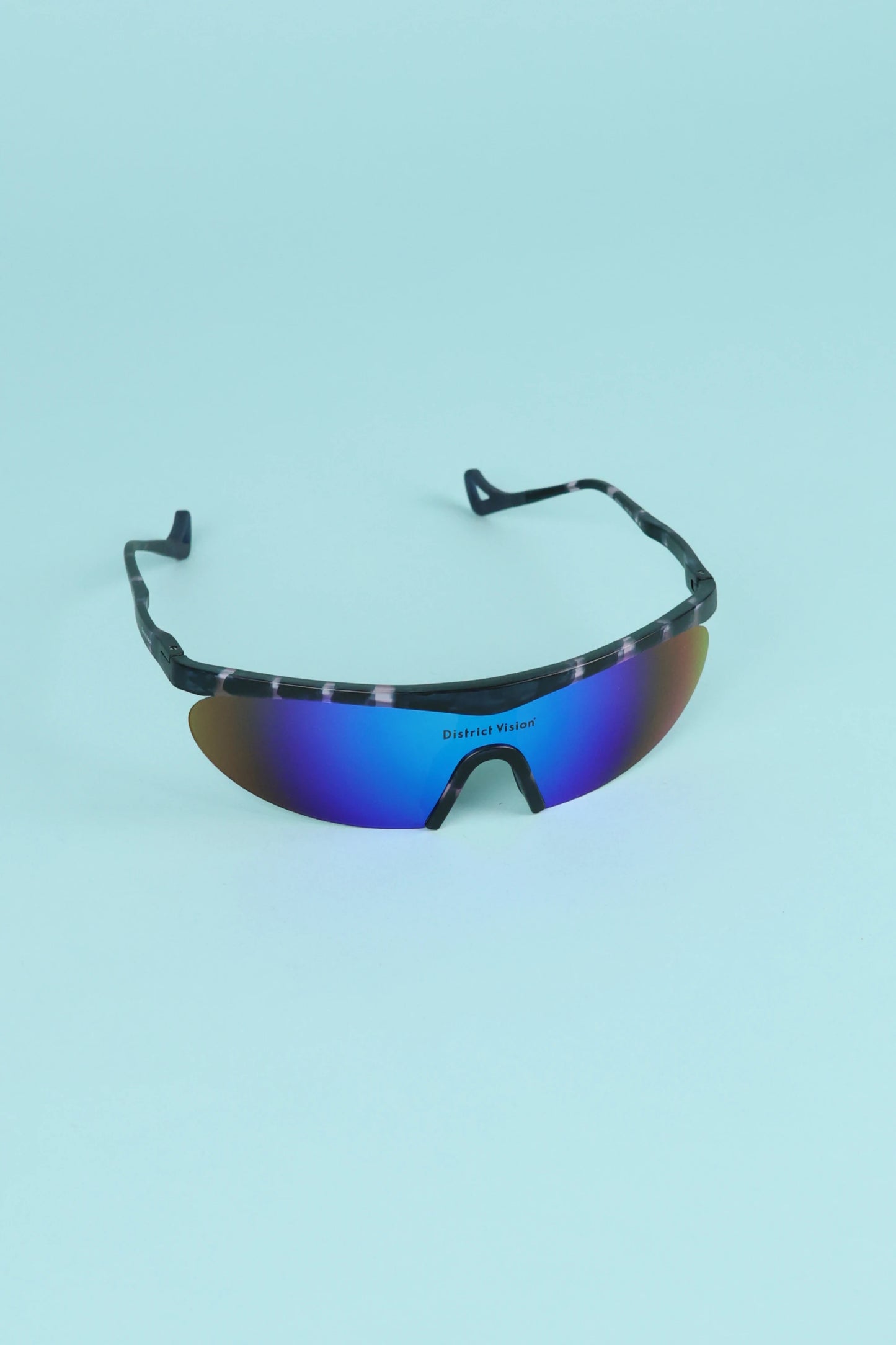 District Vision Koharu Eclipse Sunglasses - Navy Pink Mosaic/D+ Blue Mirror | Coffee Outdoors