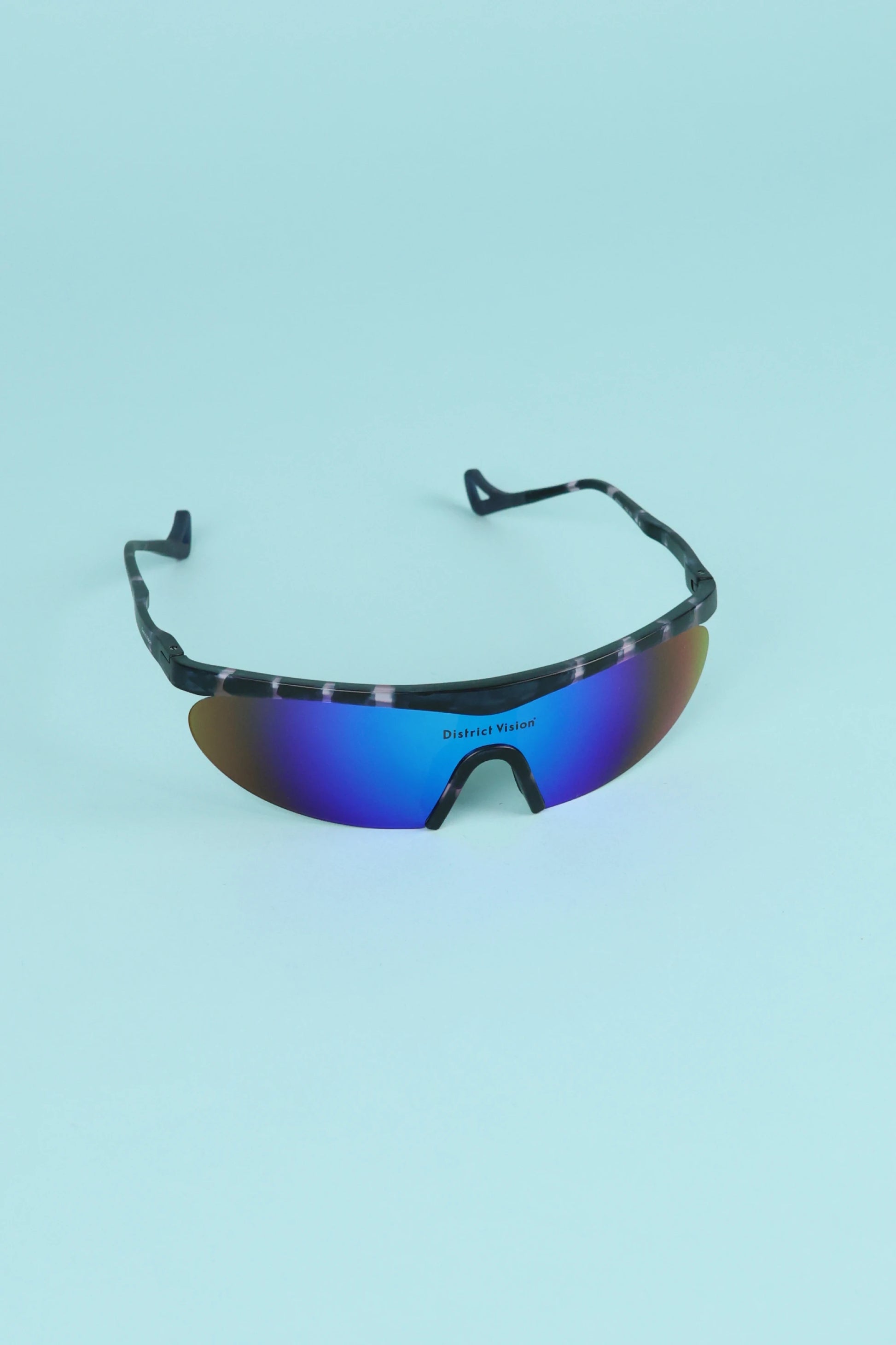 District Vision Koharu Eclipse Sunglasses - Navy Pink Mosaic/D+ Blue Mirror | Coffee Outdoors
