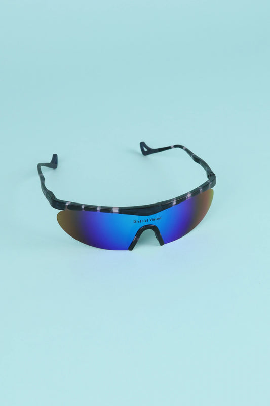 District Vision Koharu Eclipse Sunglasses - Navy Pink Mosaic/D+ Blue Mirror | Coffee Outdoors