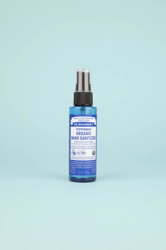 Dr Bronner's Peppermint Organic Hand Sanitiser - 59ml | Coffee Outdoors