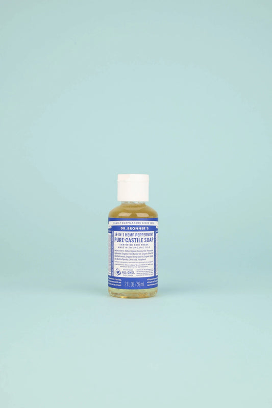 Dr Bronner's Peppermint Pure-Castile Liquid Soap - 59ml | Coffee Outdoors