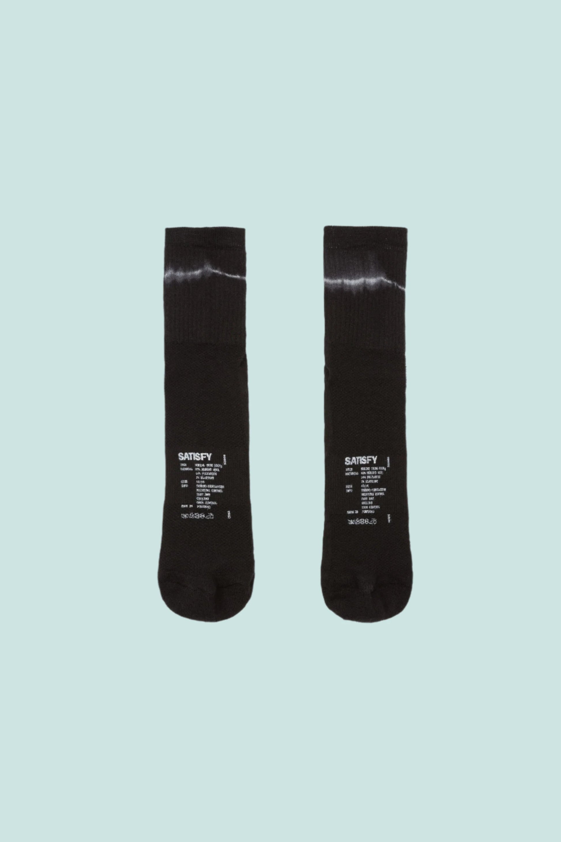 Satisfy Merino Tube Socks - Black Tie-Dye | Coffee Outdoors