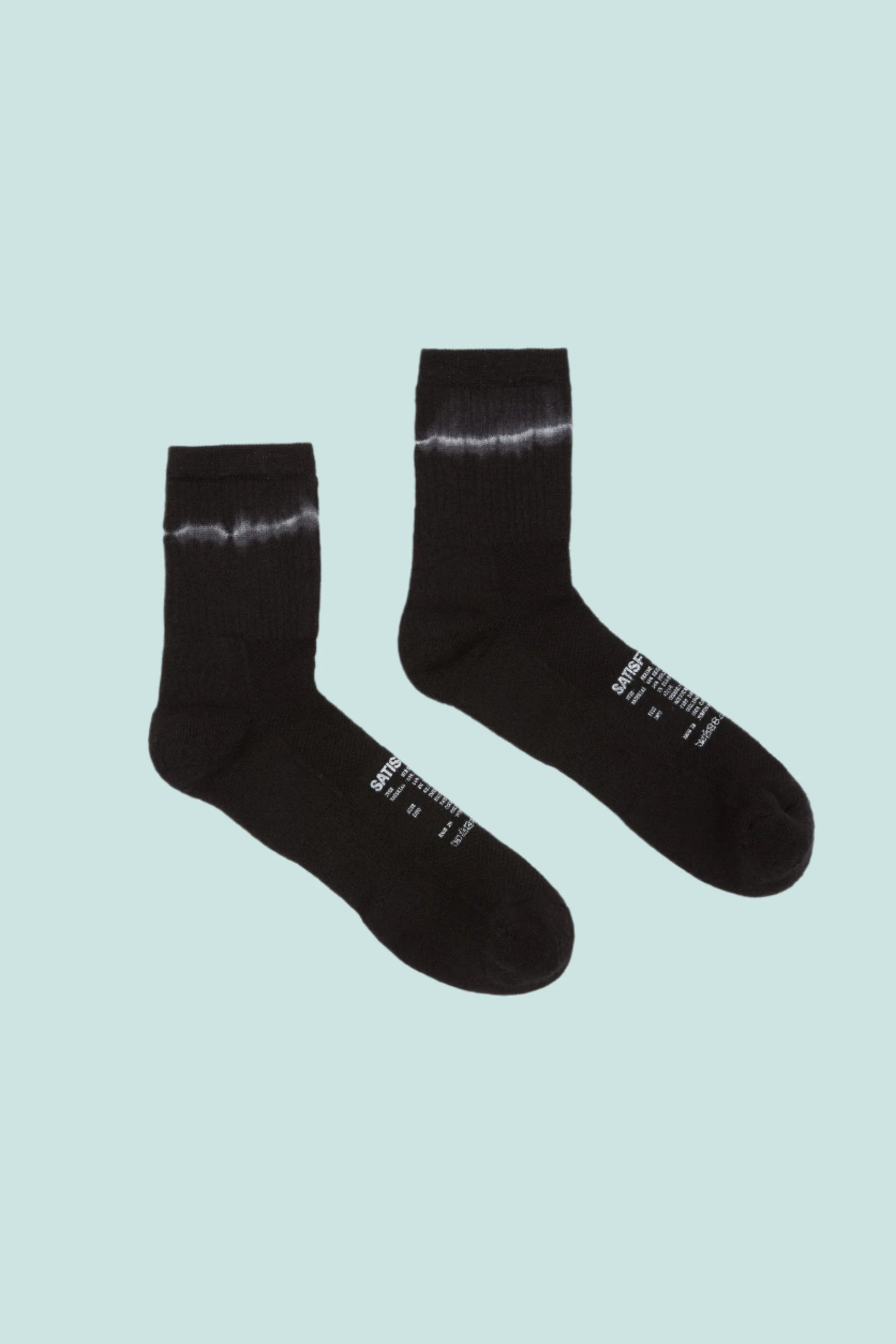 Satisfy Merino Tube Socks - Black Tie-Dye | Coffee Outdoors