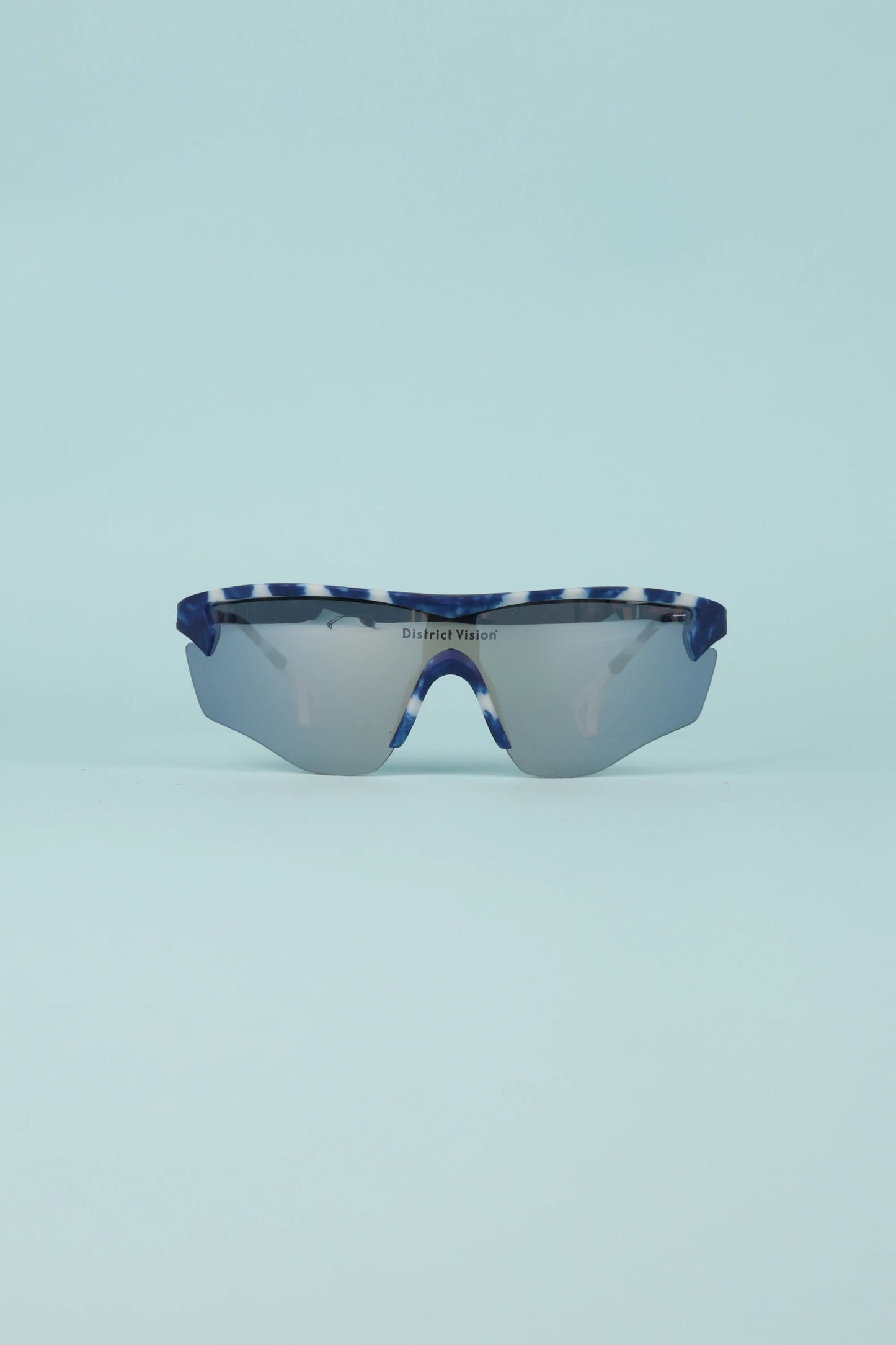 District Vision Junya Racer Sunglasses - Navy Mosaic/D+ Silver Flash Mirror | Coffee Outdoors