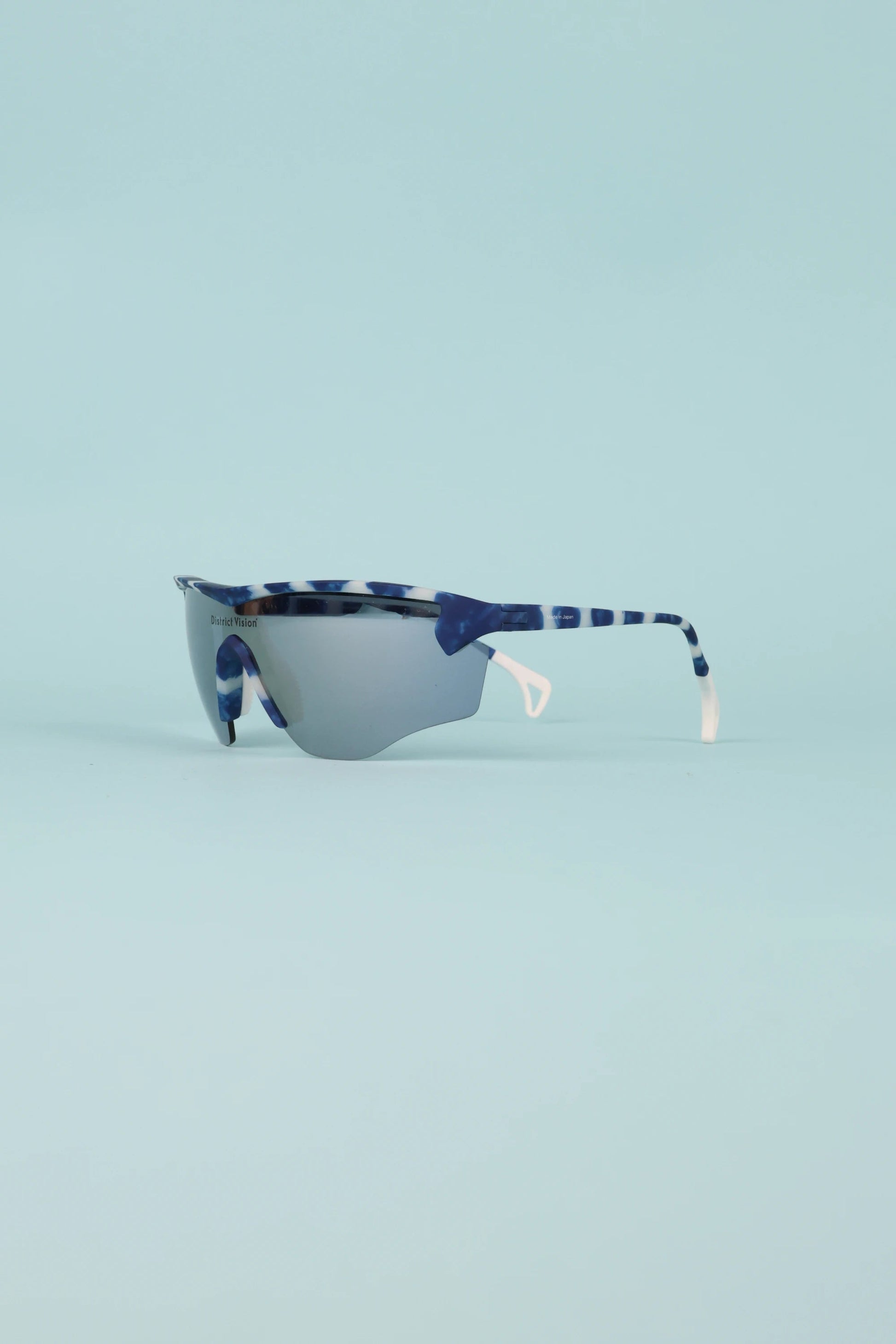 District Vision Junya Racer Sunglasses - Navy Mosaic/D+ Silver Flash Mirror | Coffee Outdoors