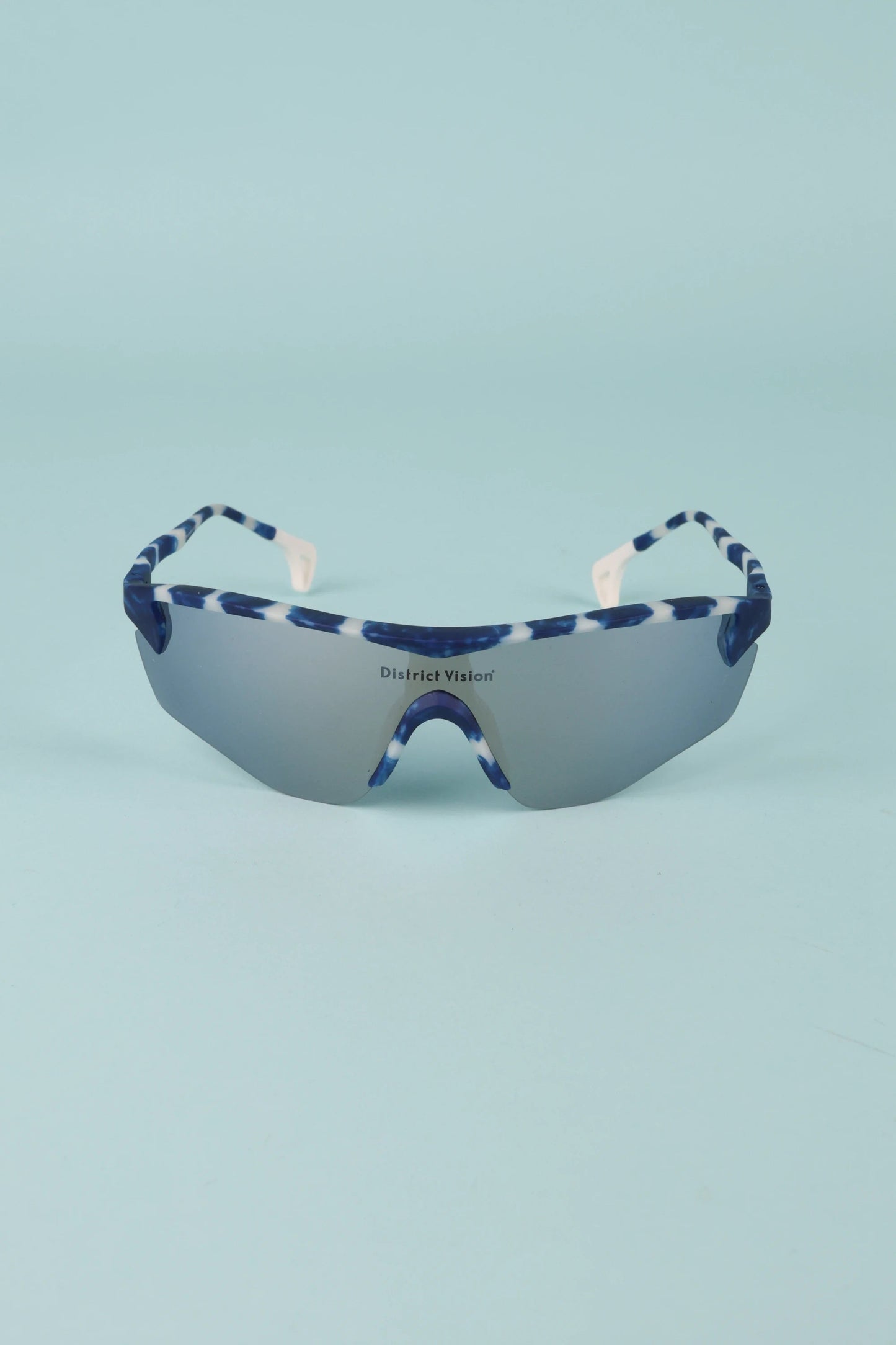 District Vision Junya Racer Sunglasses - Navy Mosaic/D+ Silver Flash Mirror | Coffee Outdoors