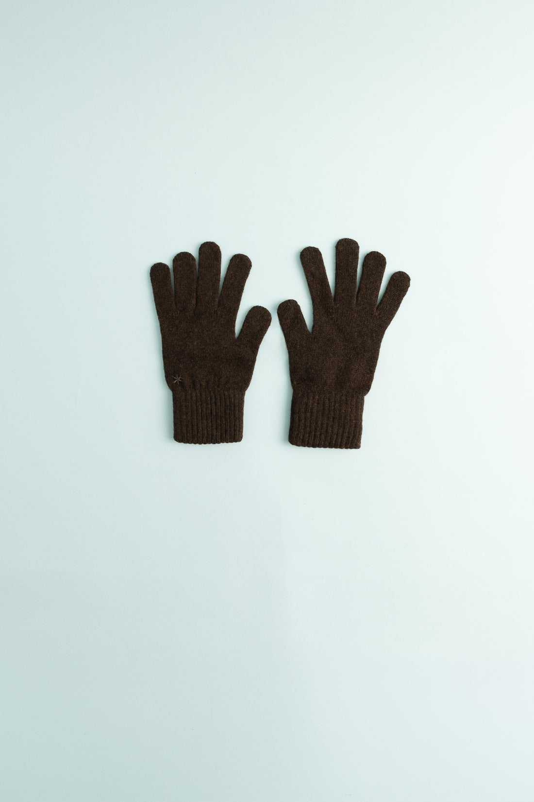 Washable Wool Knit Gloves - Dark Brown