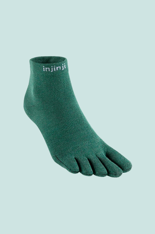 Injinji Coolmax Liner Toe Socks Mini Crew - Agave | Coffee Outdoors