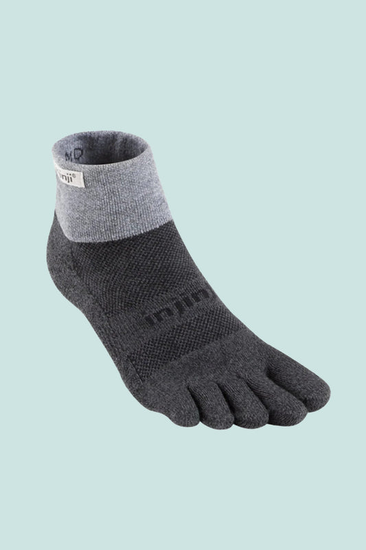 Injinji Coolmax Trail Mini-Crew Toe Socks - Granite | Coffee Outdoors