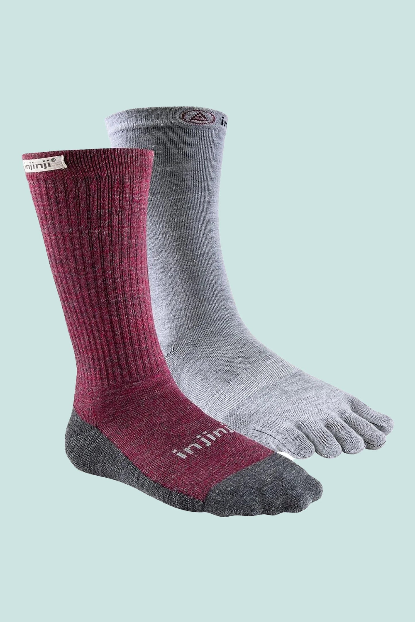 Injinji Womens Outdoor Hiker & Toe Sock Liner - Burgundy | Coffee Outdoors