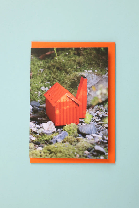 Kemi & Niko Mini Hut Greeting Card - SF70 Orange Hut | Coffee Outdoors