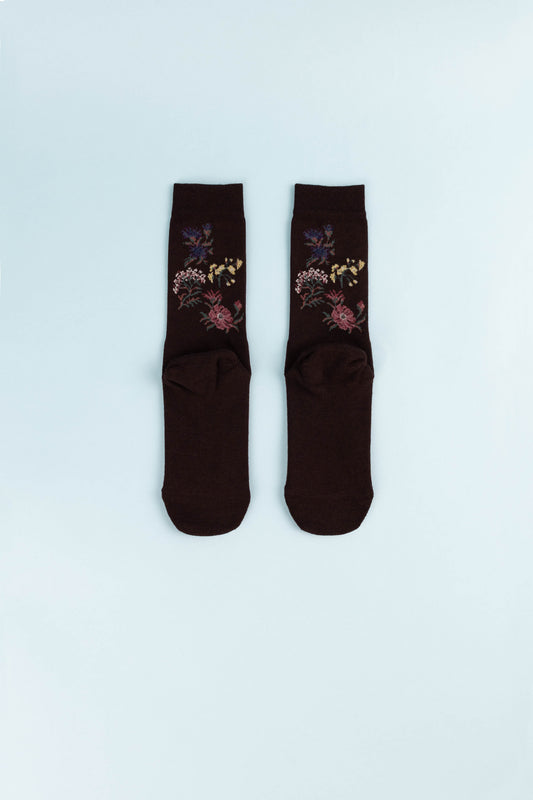 Flower Of The Mountain Hiking Socks - Burgundy