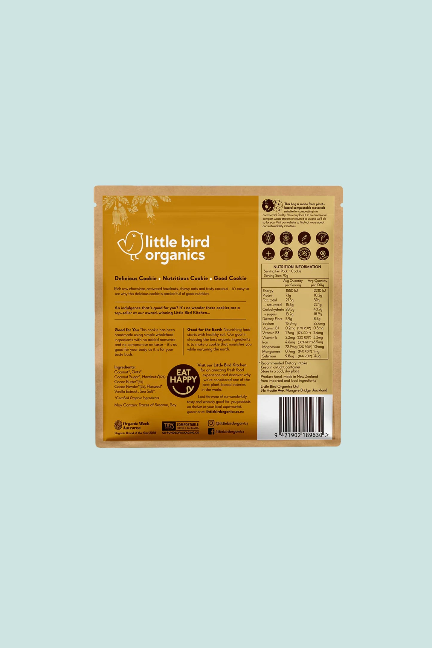 Little Bird Organics Good Cookie - Hazelnut Chocolate Chip