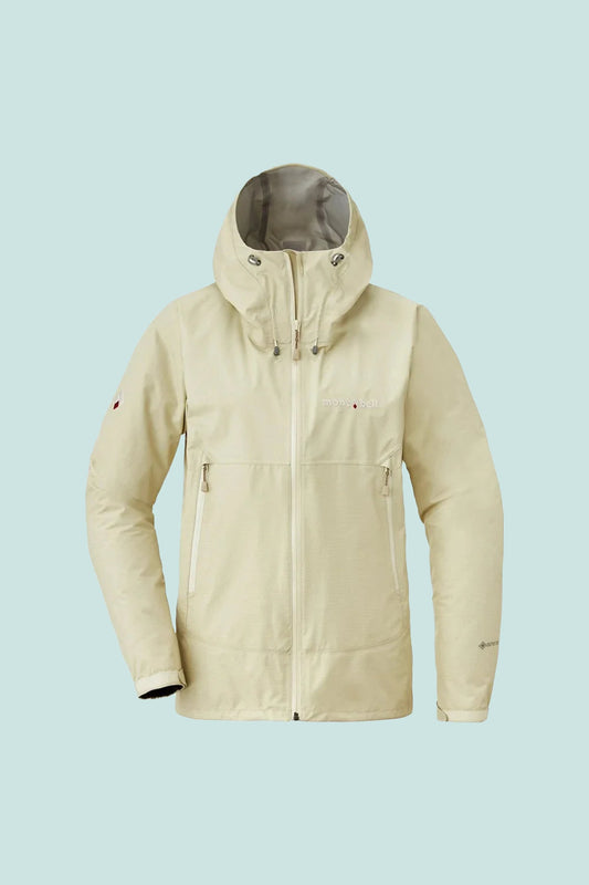 Montbell Womens Rain Dancer Jacket - Ivory | Coffee Outdoors