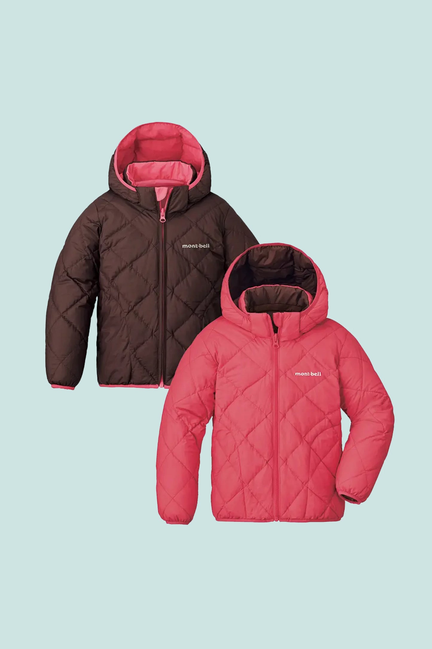 Montbell Kids Reversible Down Parka - Carnation/Cocoa