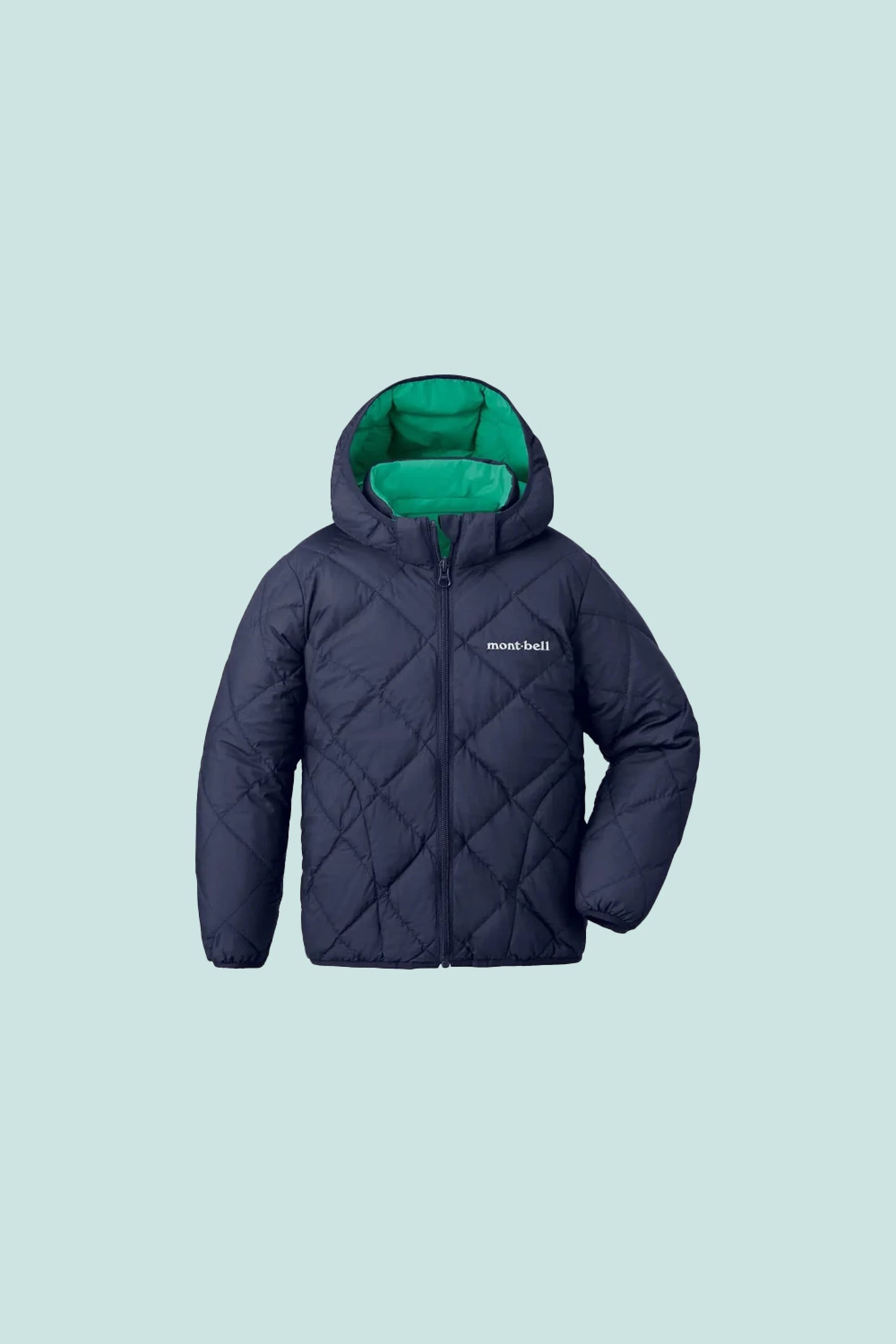 Montbell Kids Reversible Down Parka - Dark Navy/Viridian