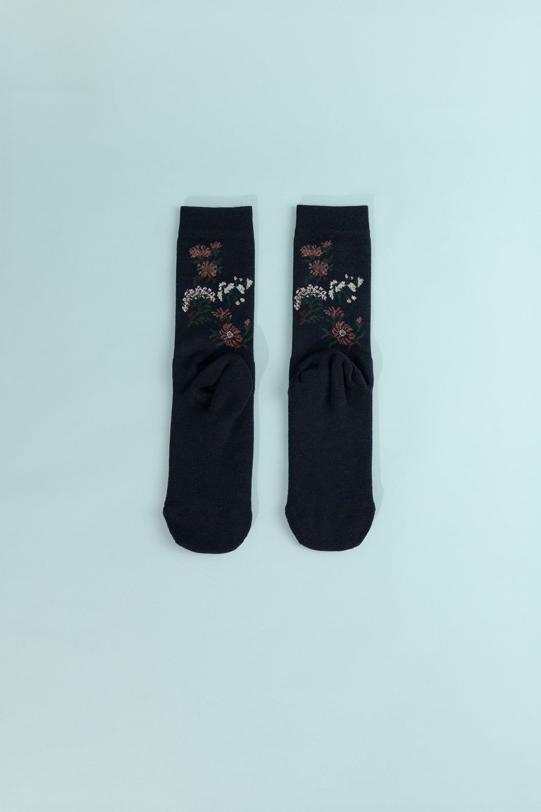 Laceflower Flower Of The Mountain Hiking Socks in Navy, view 2.