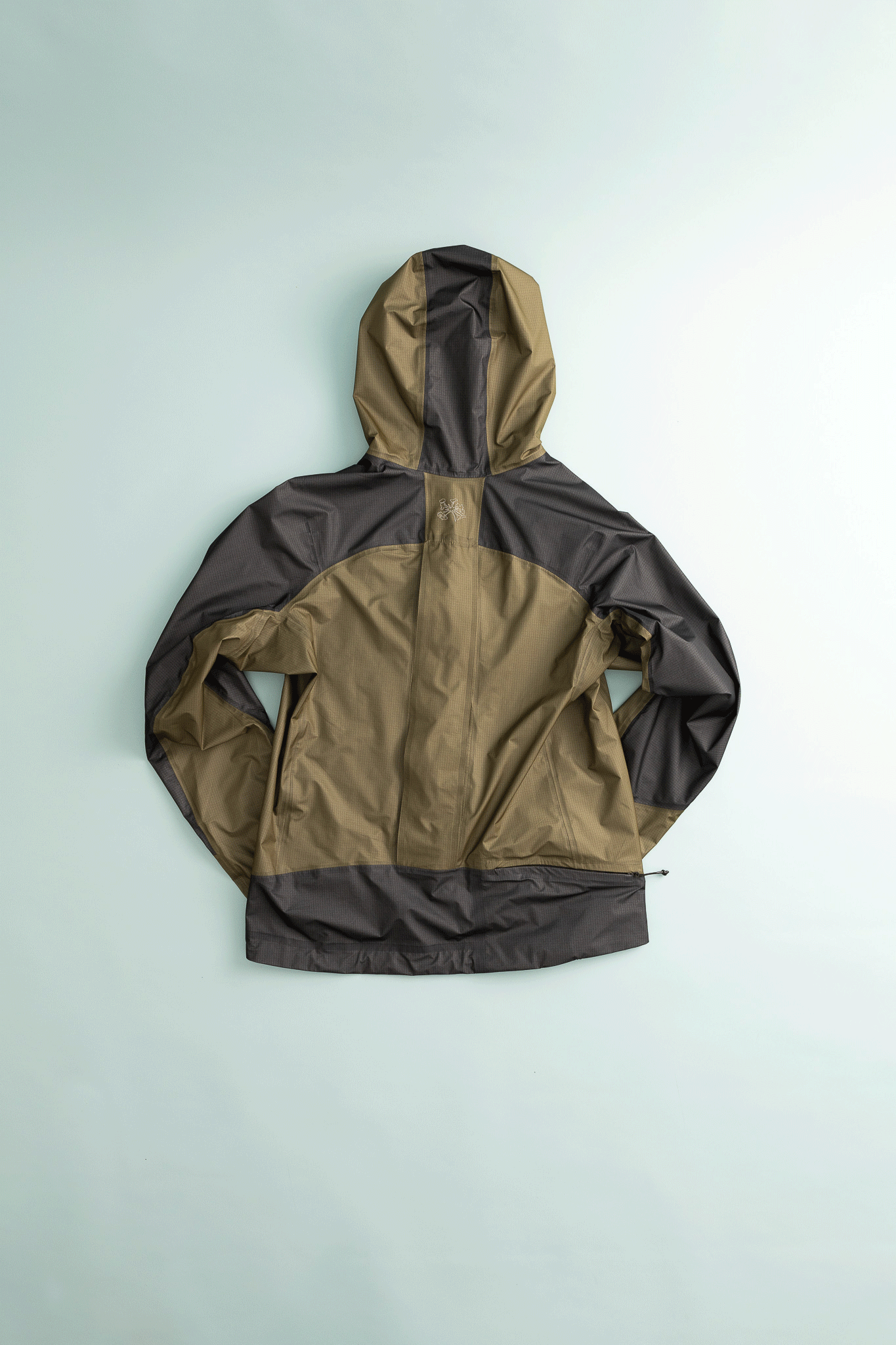 Back view of Sphere LT GORE-TEX Jacket in Dark Olive, showcasing lightweight and breathable design.