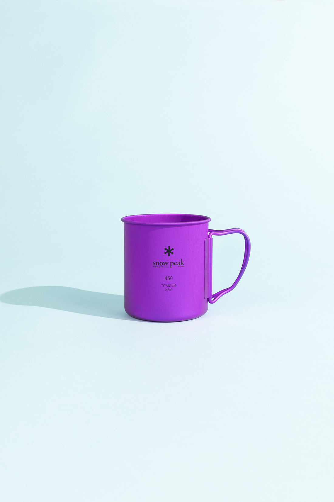 Snow Peak Titanium Single Wall Cup 450 in Purple, view 1.