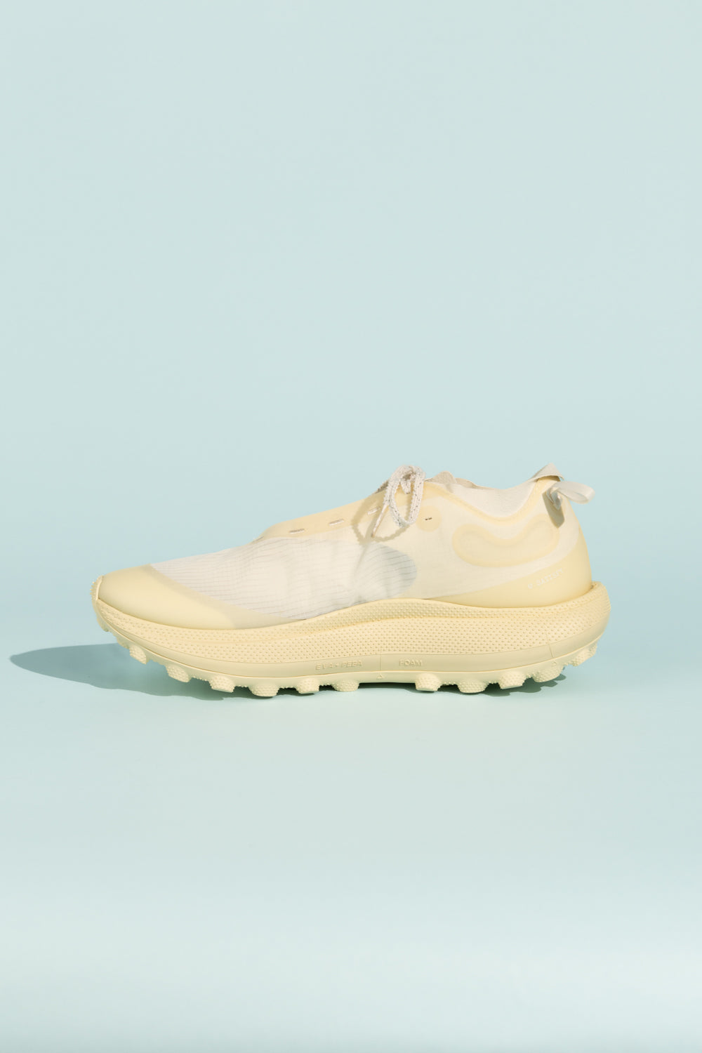 Satisfy TheROCKER - Antique White running shoe designed for ultra distance performance on various terrains.