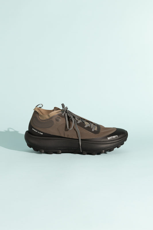 Satisfy TheROCKER - Falcon shoe designed for ultra distance running across various terrains.