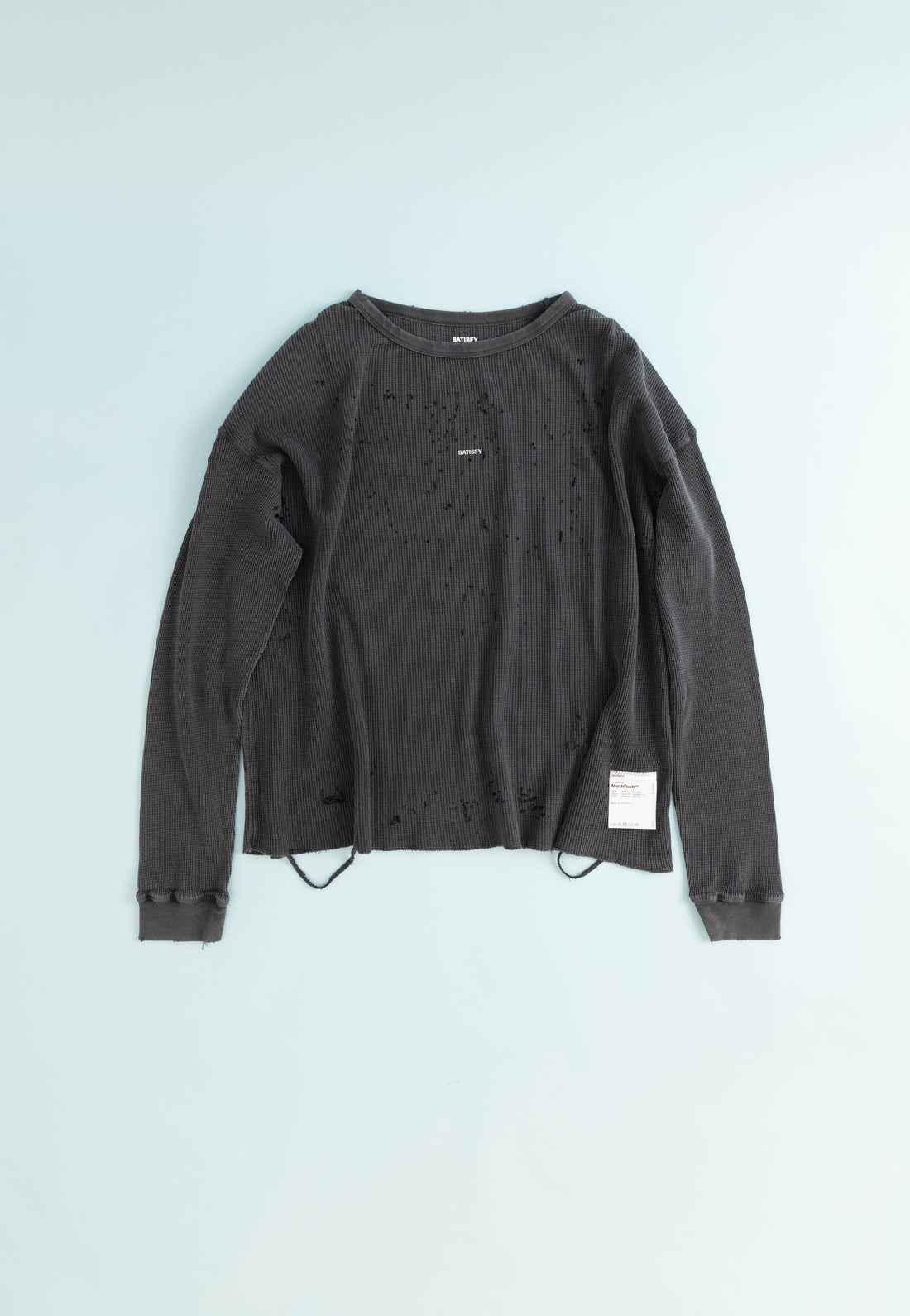 MothTech™ Waffle Long Tee - Aged Black