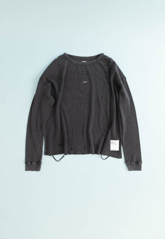 MothTech™ Waffle Long Tee - Aged Black