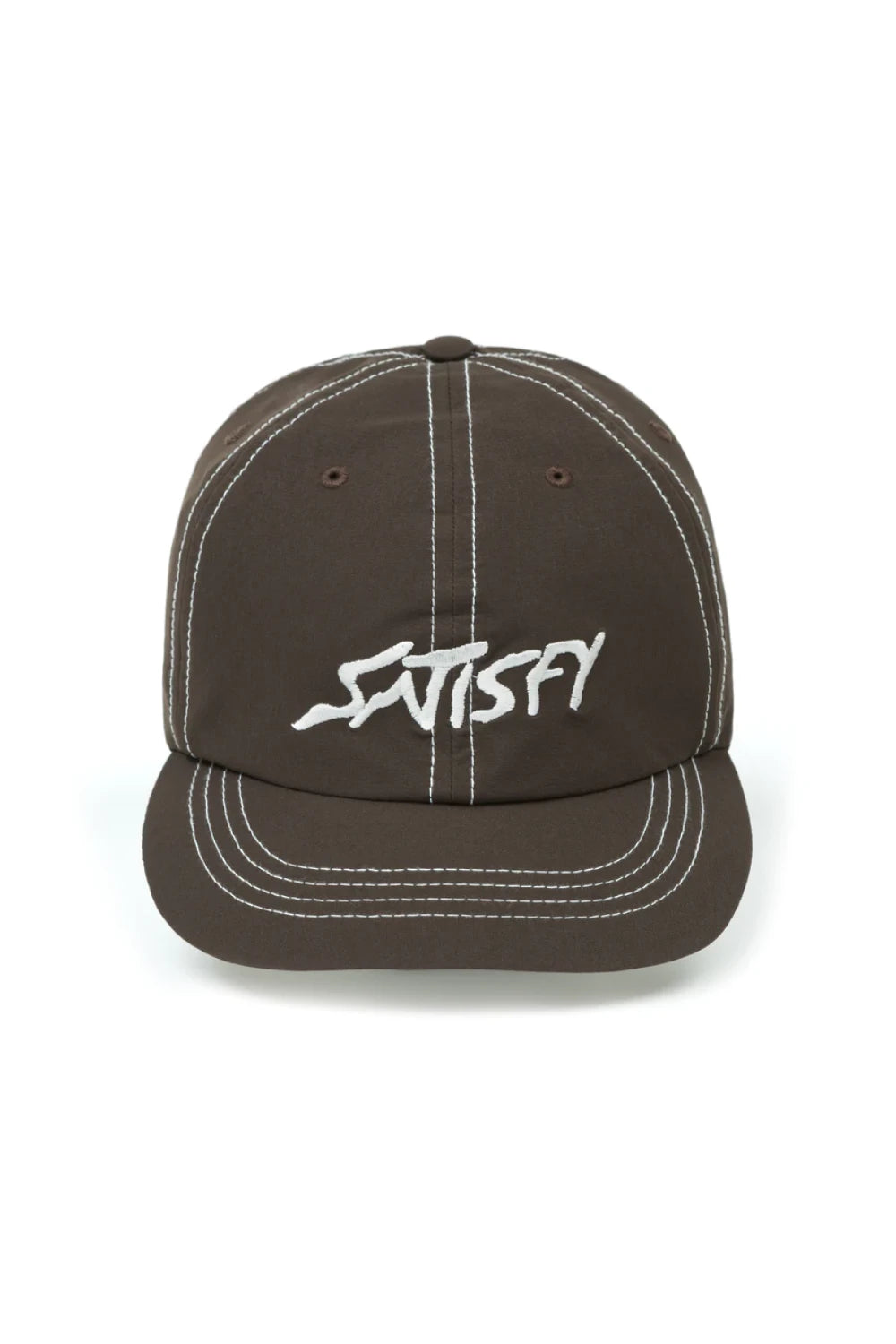 Satisfy PeaceShell™ Running Cap - Brown/White Stitching