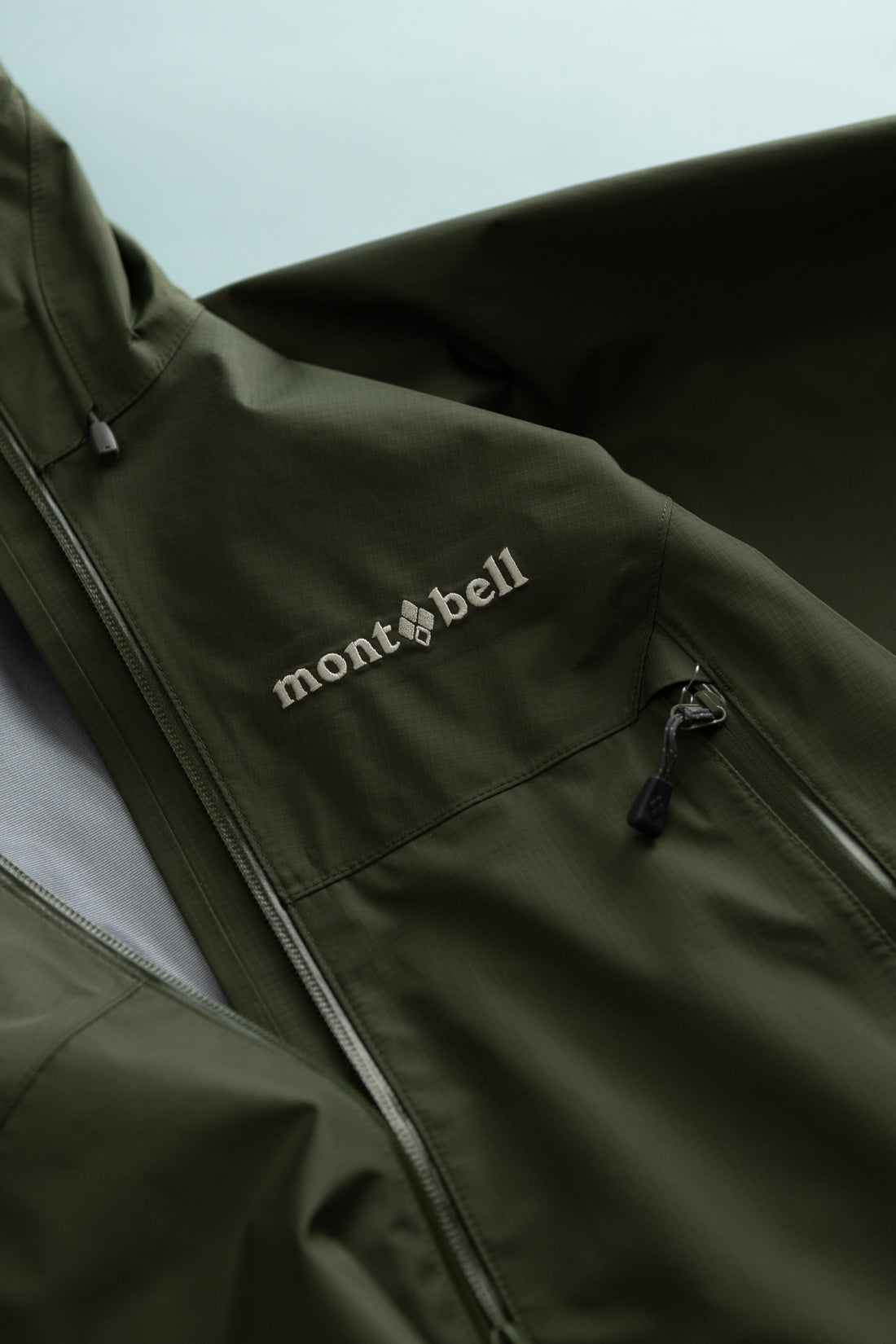 Montbell US Women's Rain Trekker Jacket in Khaki, view 3.