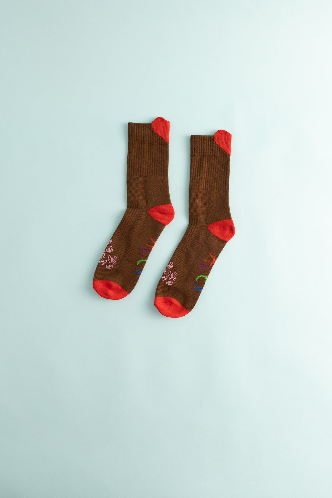 Alex Zono Feet Huggers Socks in Butterflies Brown, view 1.