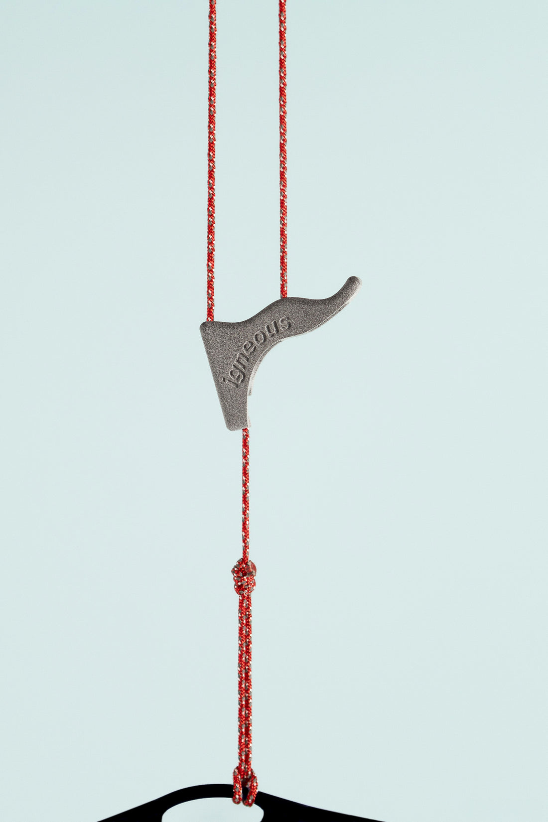 Gravity Filter Hang System with reflective nylon cord and proprietary cleat for effortless suspension.