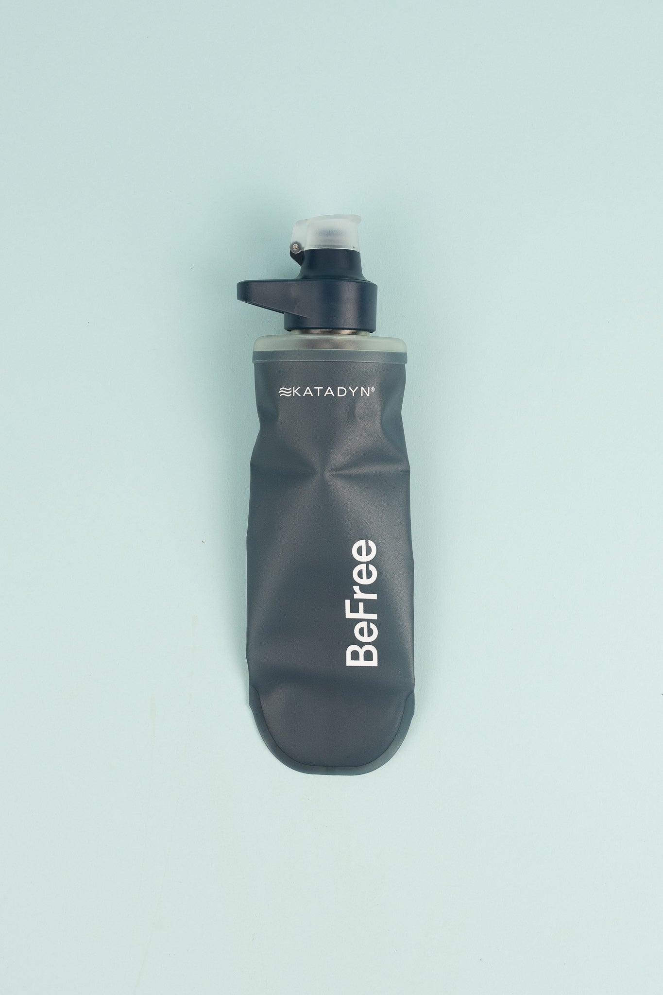 Katadyn BeFree Filter AC Bottle 0.5L in Slate Blue color for outdoor hydration.