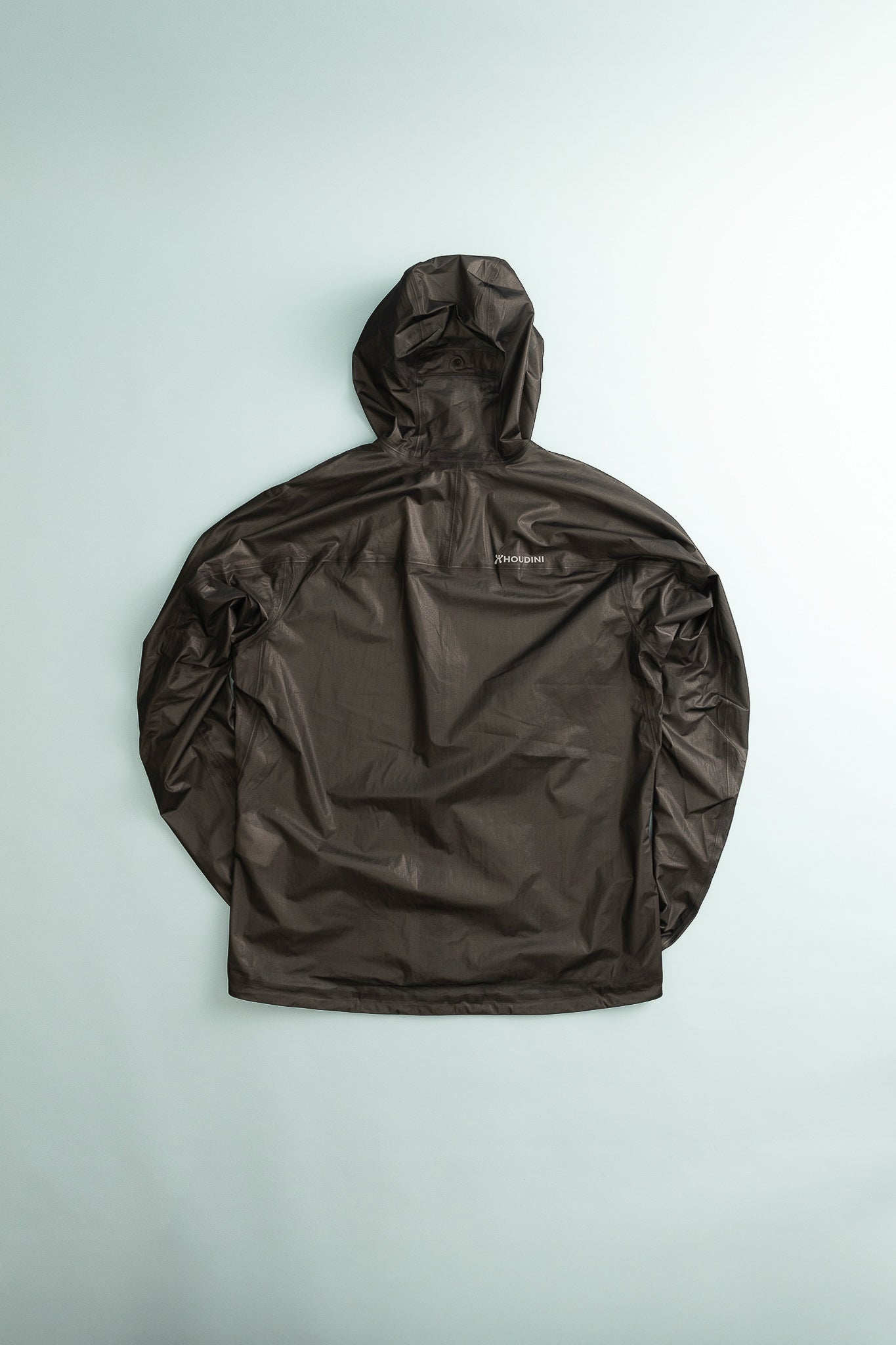 Mens The Orange Jacket - True Black, waterproof shell jacket with hood, packable design for outdoor adventures.