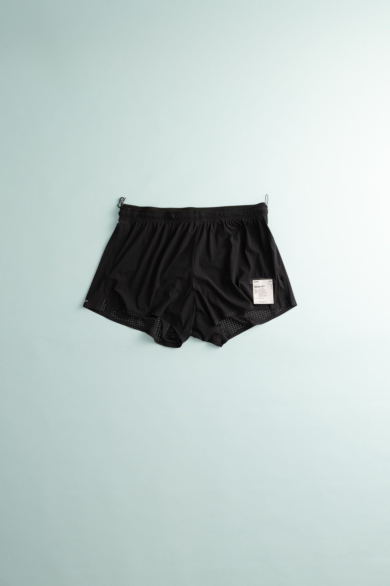 Mens Space-O™ 2.5" Shorts in black, showcasing lightweight perforated micro jersey fabric.