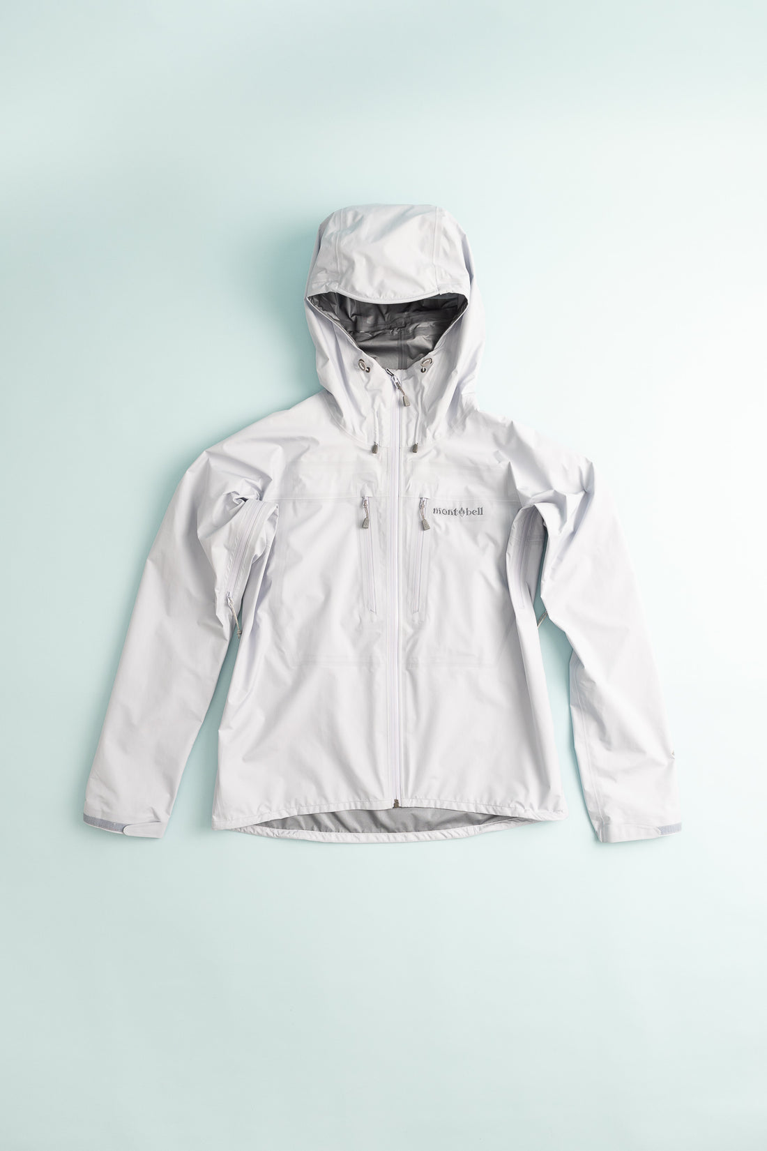 Montbell US Women's Tempest Jacket in Light Blue, view 1.
