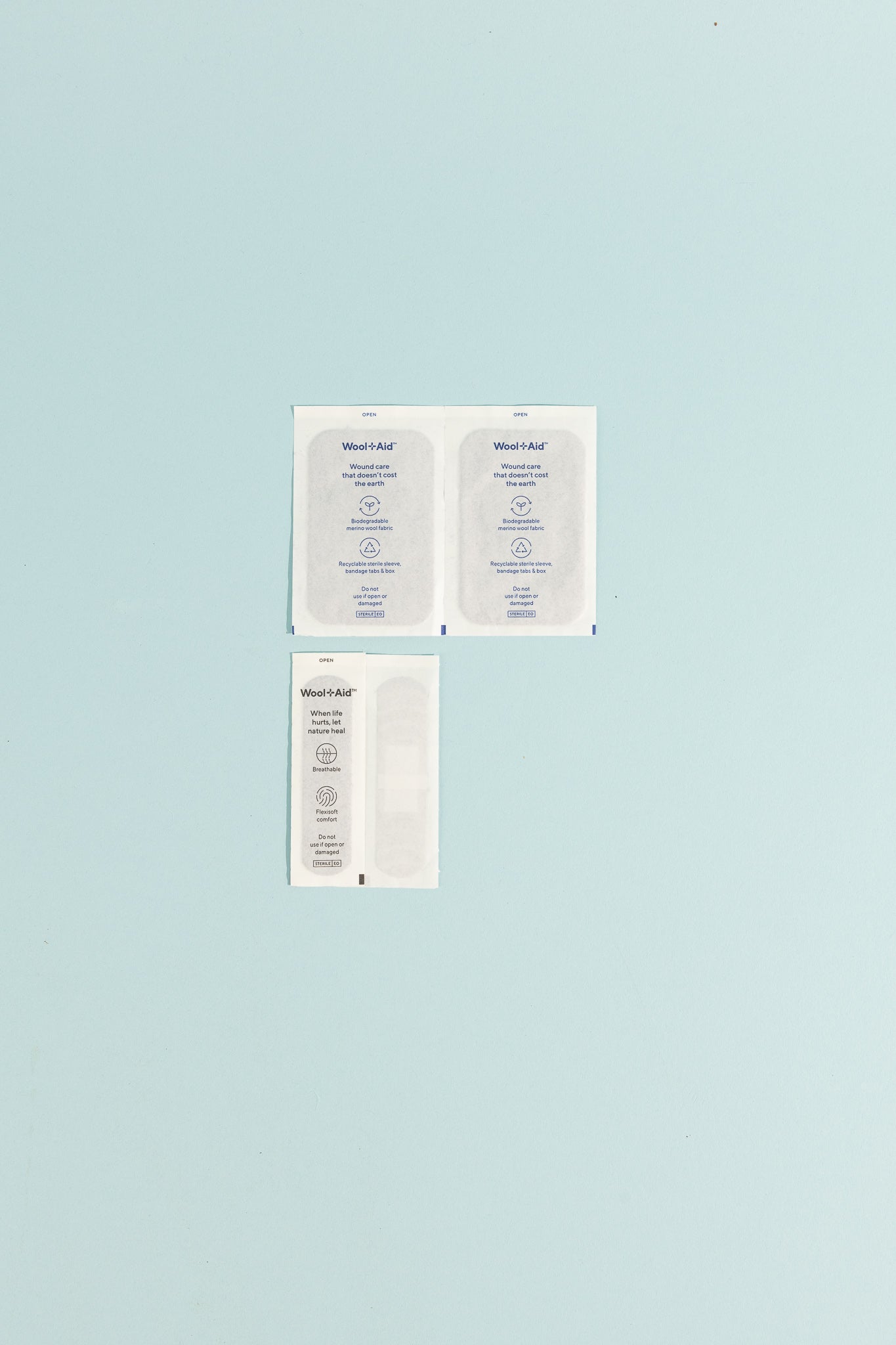 WoolAid Merino Wool Adhesive Bandages - Emergency Pack